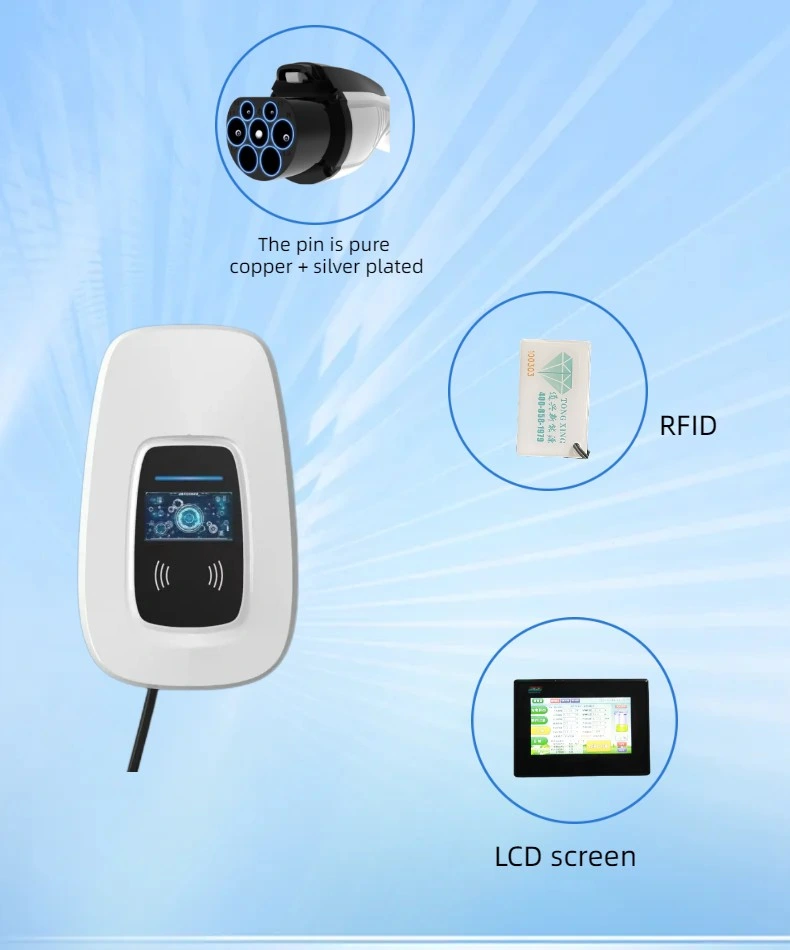 Ocpp Gbt CCS Type 2 Solar Home AC EV Fast Charging Pile Station Level 2 11kw 22kw 44kw Car 32A Wallbox 7kw EV Charger