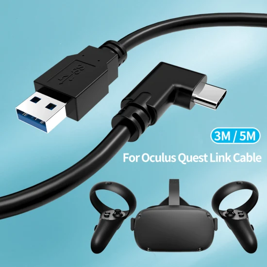 Cavo di ricarica ad alta velocità 60W Pd 5gbps 5m USB 3.2 Gen1 Tipo C Cavo di collegamento per cuffie Vr per Meta Oculus Quest PRO